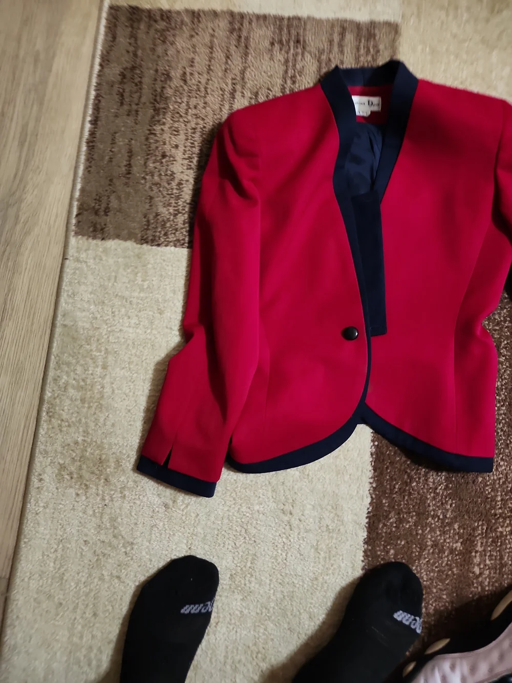 Dior Hot Pink Blazer with Navy Trim - Women's Jacket